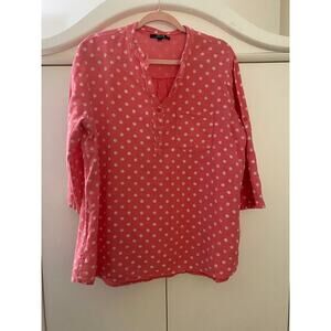 Charlie B Pink Polka Dot Italian 100% Cotton Top XL